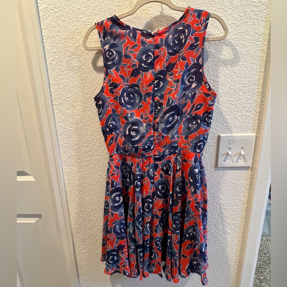 Blue & Red Floral Dress - Medium - Picture 2 of 3